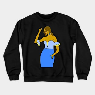 Powerful girl with chic dress and pose ! Crewneck Sweatshirt